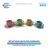 SET DE TAZA CON PLATOS MODELO »FLOREADO«
