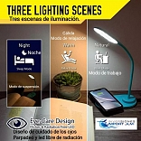 LAMPARA LED TACTIL RECARGABLE CON CARGADOR INALAMBRICO PARA CELULAR 