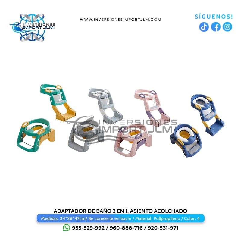 IMPORT JLM S.A.C. - ADAPTADOR DE BAÑO 2 EN 1 CON ASIENTO ACOLCHADO