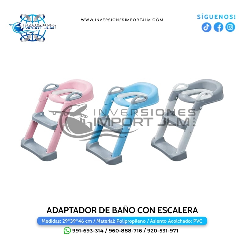 IMPORT JLM S.A.C. - ADAPTADOR DE BAÑO CON ESCALERA + ASIENTO PVC