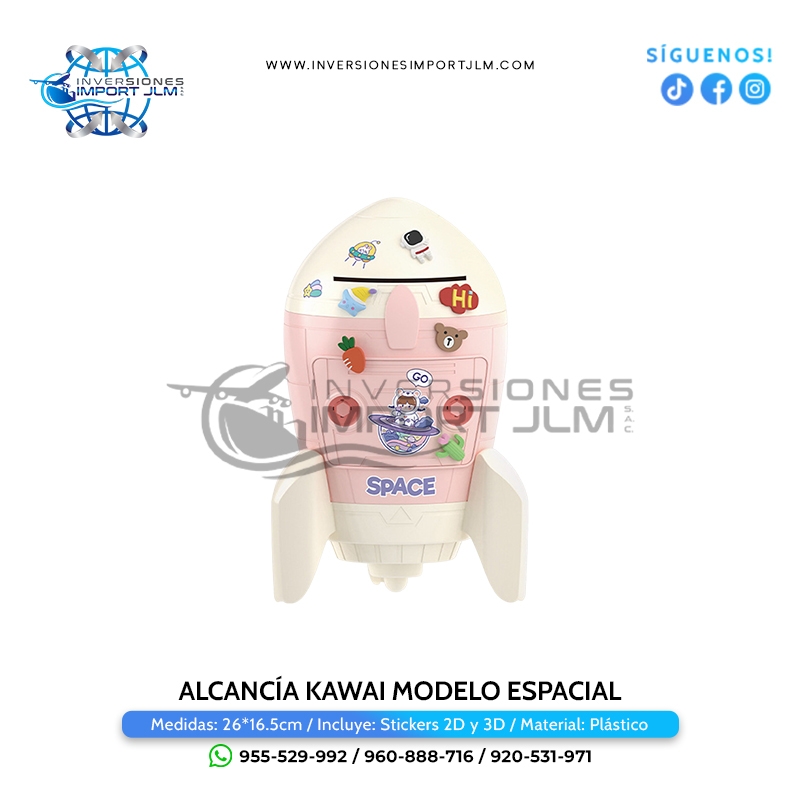 IMPORT JLM S.A.C. - ALCANCIA KAWAI CON STICKERS 3D Y 2D MODELO ESPACIAL