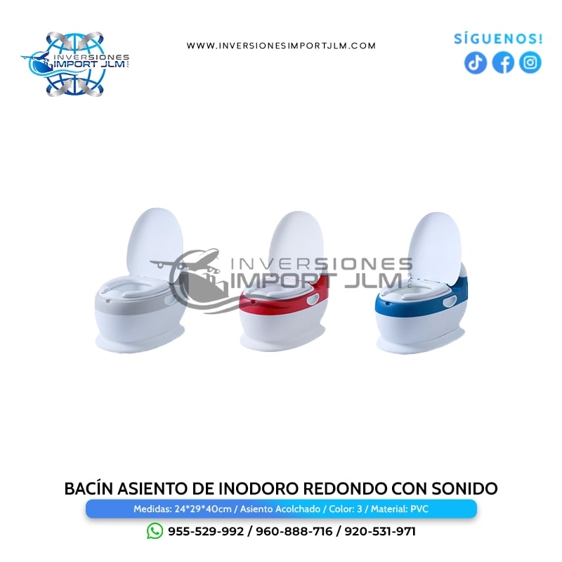 IMPORT JLM S.A.C. - BACÍN MODELO INODORO REDONDO CON ASIENTO ACOLCHADO