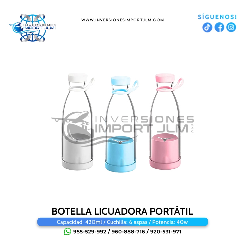 IMPORT JLM S.A.C. - BOTELLA LICUADORA PORTATIL RECARGABLE