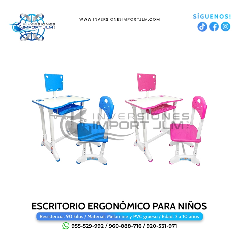IMPORT JLM S.A.C. - ESCRITORIO ERGONÓMICO PARA NIÑOS