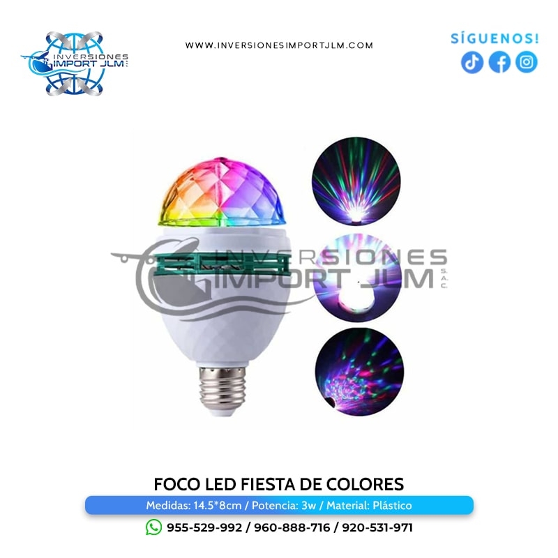 IMPORT JLM S.A.C. - FOCO LED FIESTA DE COLORES