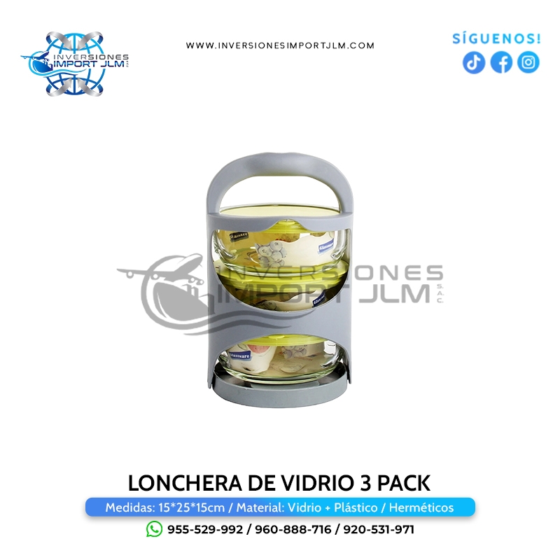 IMPORT JLM S.A.C. - LONCHERA DE VÍDRIO »3 PACK«