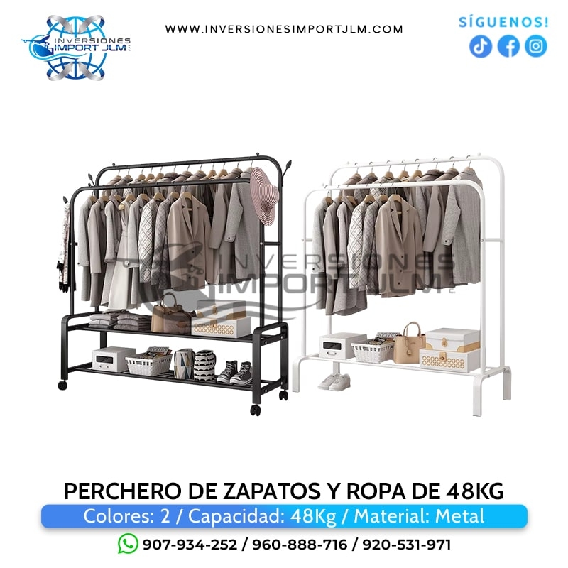 IMPORT JLM S.A.C. - PERCHERO DE ROPA Y ZAPATOS DE 48kg
