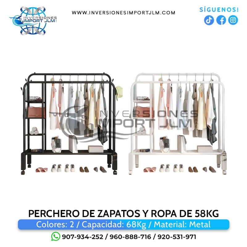IMPORT JLM S.A.C. - PERCHERO DE ROPA Y ZAPATOS DE 68kg