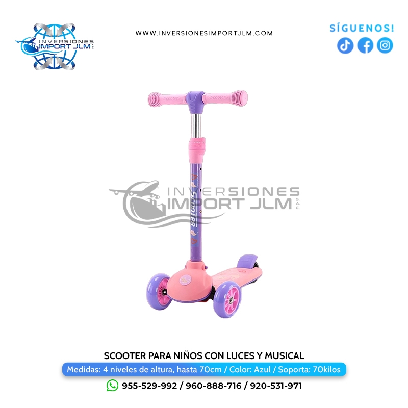 IMPORT JLM S.A.C. - SCOOTER PARA NIÑOS CON LUCES Y SONIDO