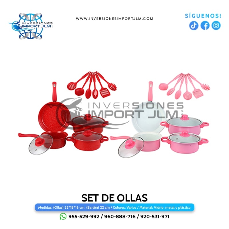 IMPORT JLM S.A.C. - SET DE OLLAS + UTENSILIOS DE COCINA