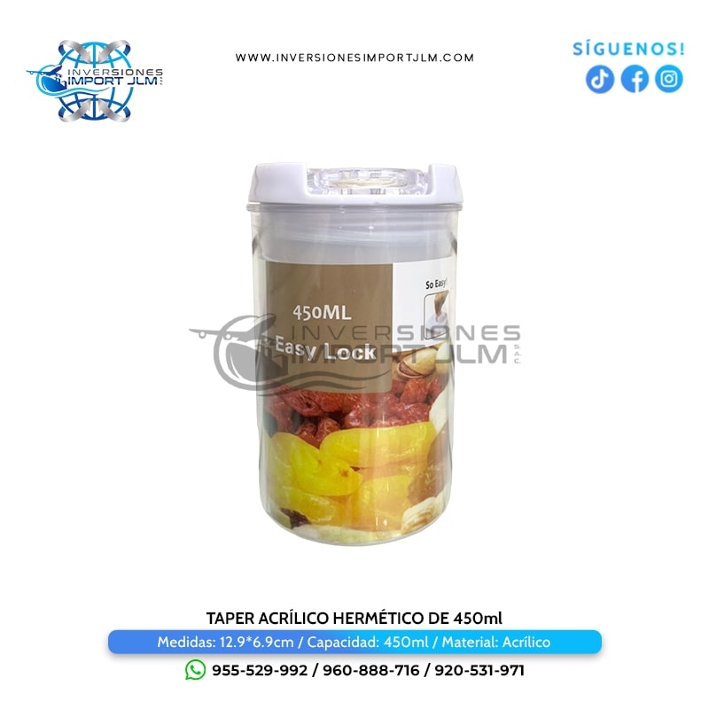 IMPORT JLM S.A.C. - TAPER ACRILICO DE 450 ML