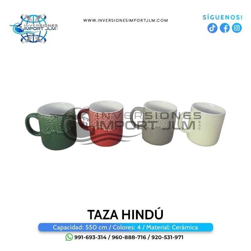 IMPORT JLM S.A.C. - TAZA DE LOZA MODELO »HINDÚ«