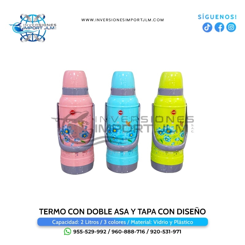 IMPORT JLM S.A.C. - TERMO DE 2 LITROS CON DOBLE ASA Y DOBLE TAPA