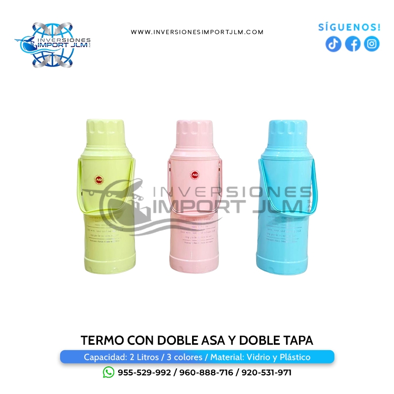 IMPORT JLM S.A.C. - TERMO DE 2 LITROS COM DOBLE ASA Y DOS TAPAS