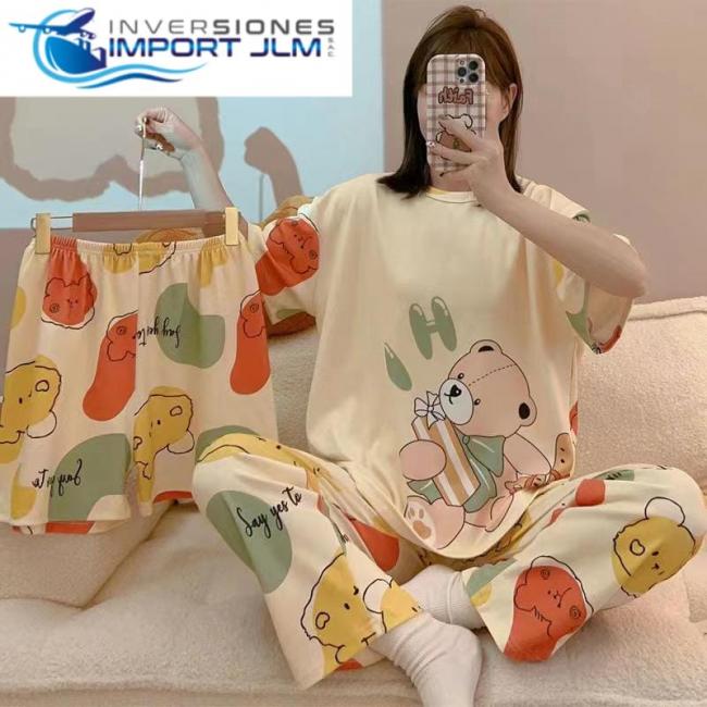 PIJAMA KAWAI 3 EN 1 (POLO+ PANTALÓN Y SHORT
