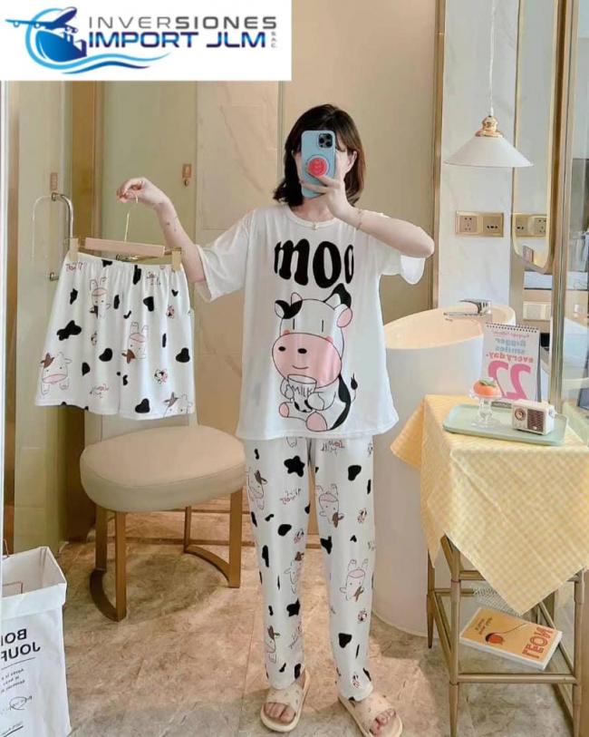 PIJAMA KAWAI 3 EN 1 (POLO+ PANTALÓN Y SHORT