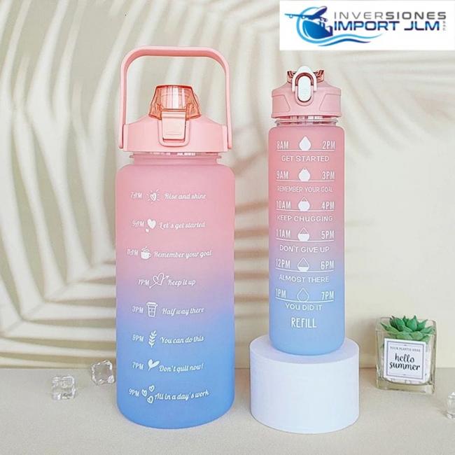 TOMATODO DUO HORARIO DE 2 LITROS  Y 900 ML + STICKER 2D Y 3D