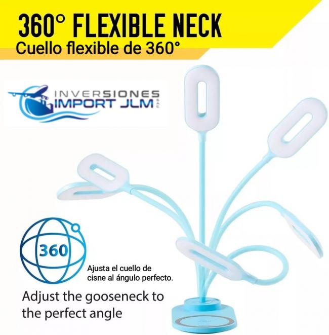 LAMPARA LED TACTIL RECARGABLE CON CARGADOR INALAMBRICO PARA CELULAR 