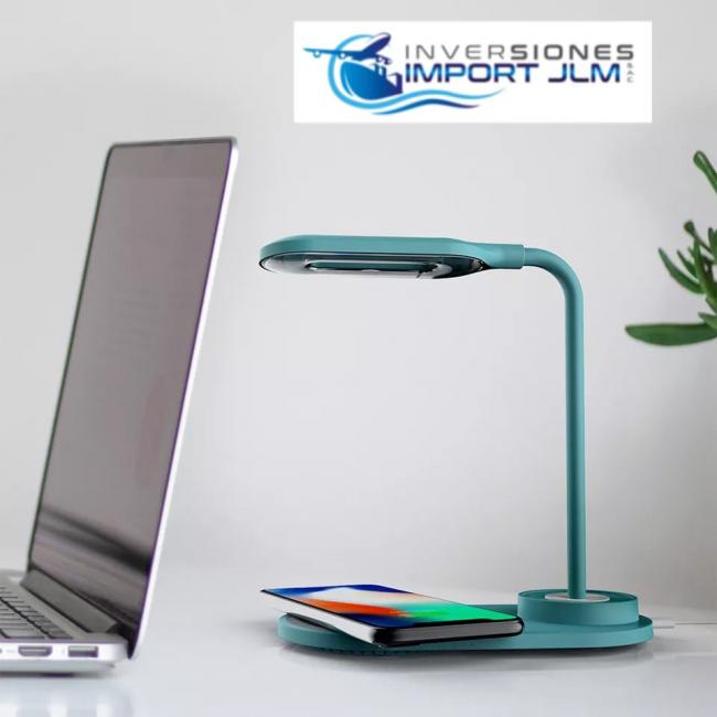 LAMPARA LED TACTIL RECARGABLE CON CARGADOR INALAMBRICO PARA CELULAR 