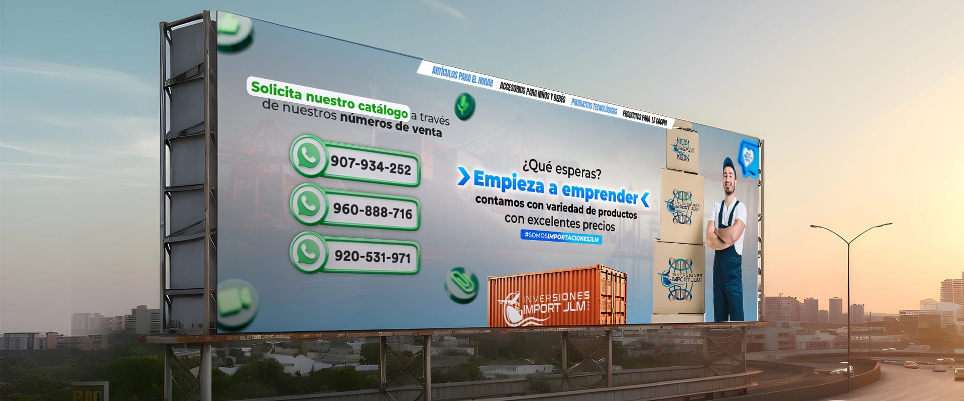 IMPORT JLM SAC - panel publicitario